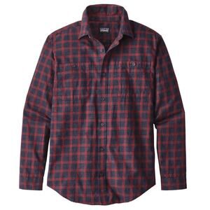 PATAGONIA Men’s Pima Cotton Long Sleeve Red and Navy Check Camp Shirt